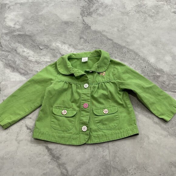 Carter’s Green Jacket 24 M‎ Months Toddler Girls Thin Spring Cotton - Picture 1 of 5